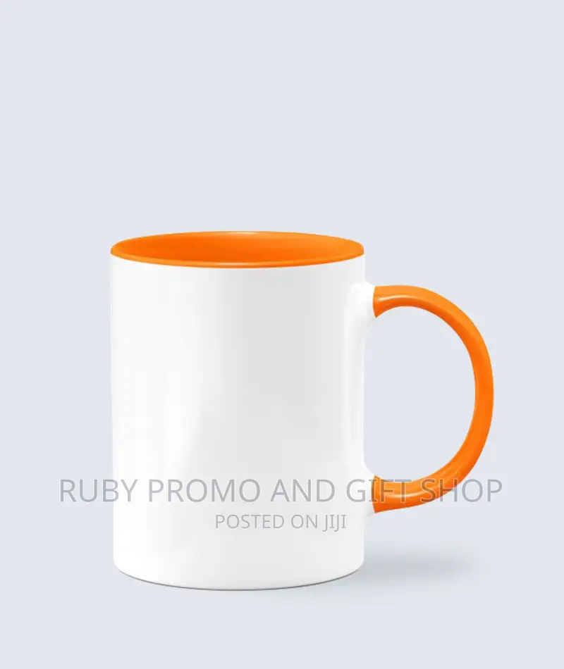 Orange Two Tone Ceramic Latte Mug