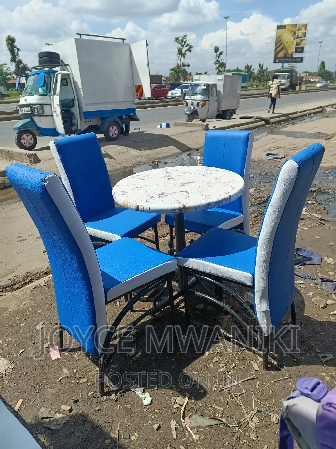 Restaurant Set of Excecutive, Blue and White.