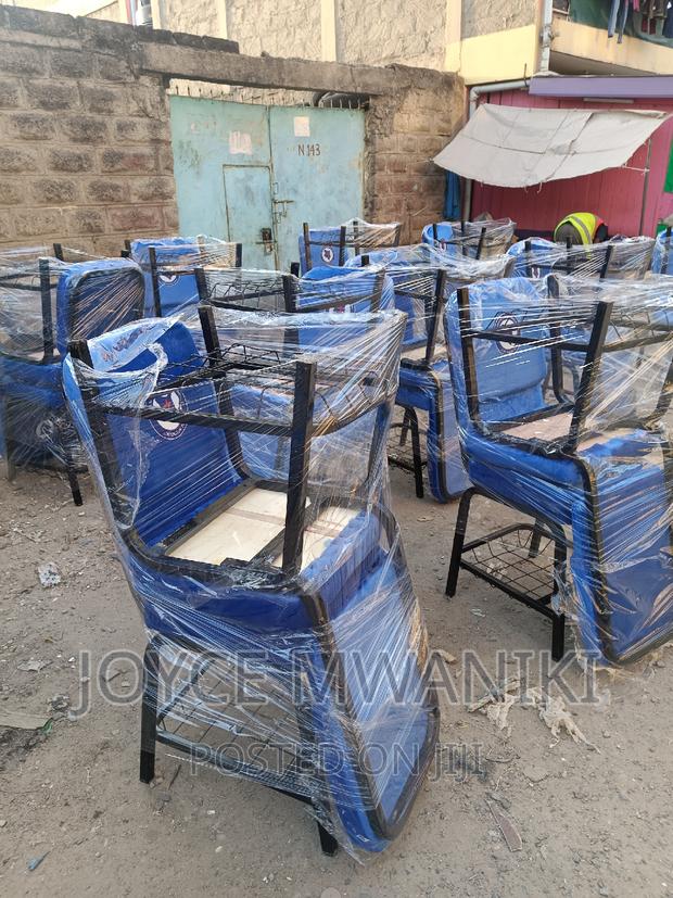 Church Chairs, Blue With Logo - main view