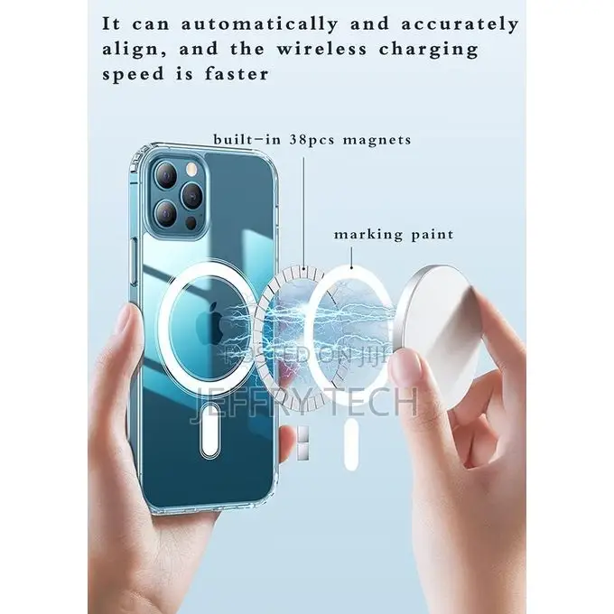Magnetic Clear Case Designed for iPhone 12 Pro Max– Compatib