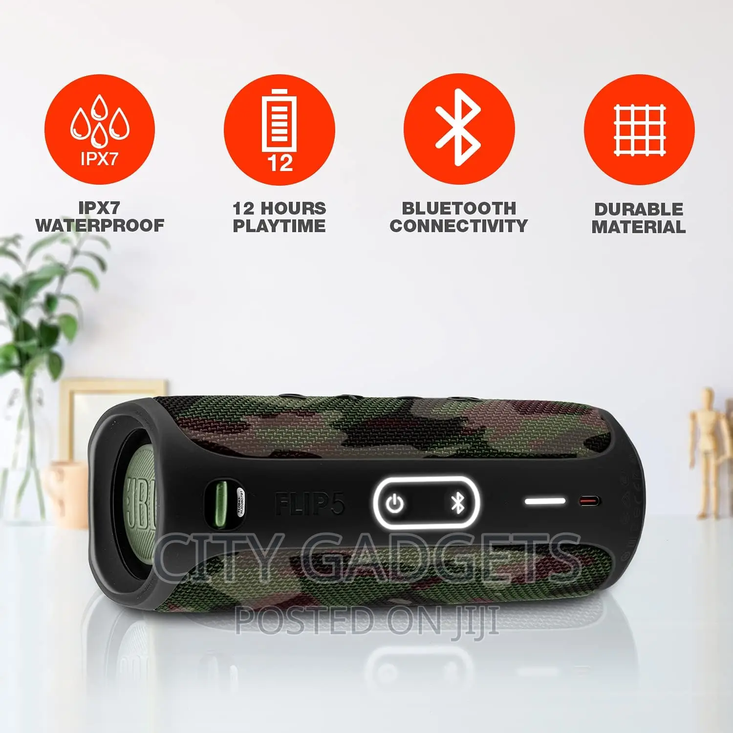 JBL Flip 5: Portable Wireless Bluetooth Speaker, IPX7