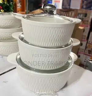 Ceramics 3 Pieces Soup Pot