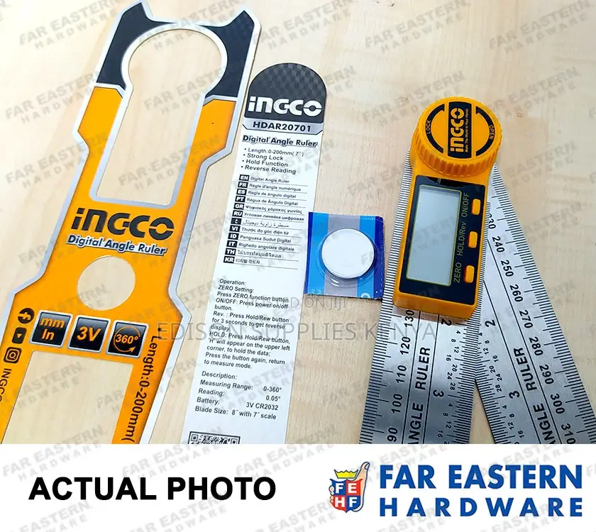 Ingco Digital Angle Ruler 7" Hdar20701 Digital Ruler LCD
