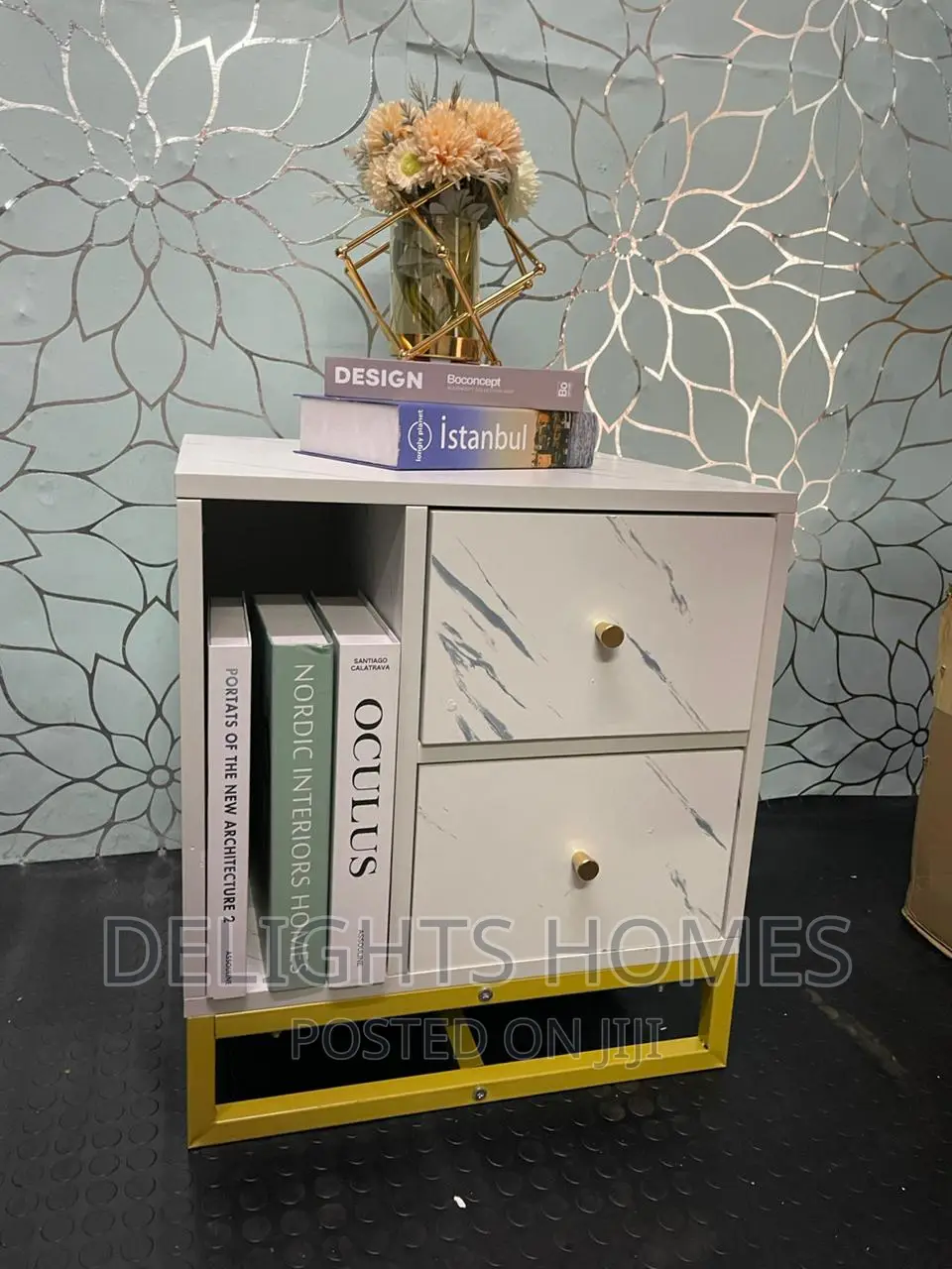Luxury Side Table With Drawer Slate*