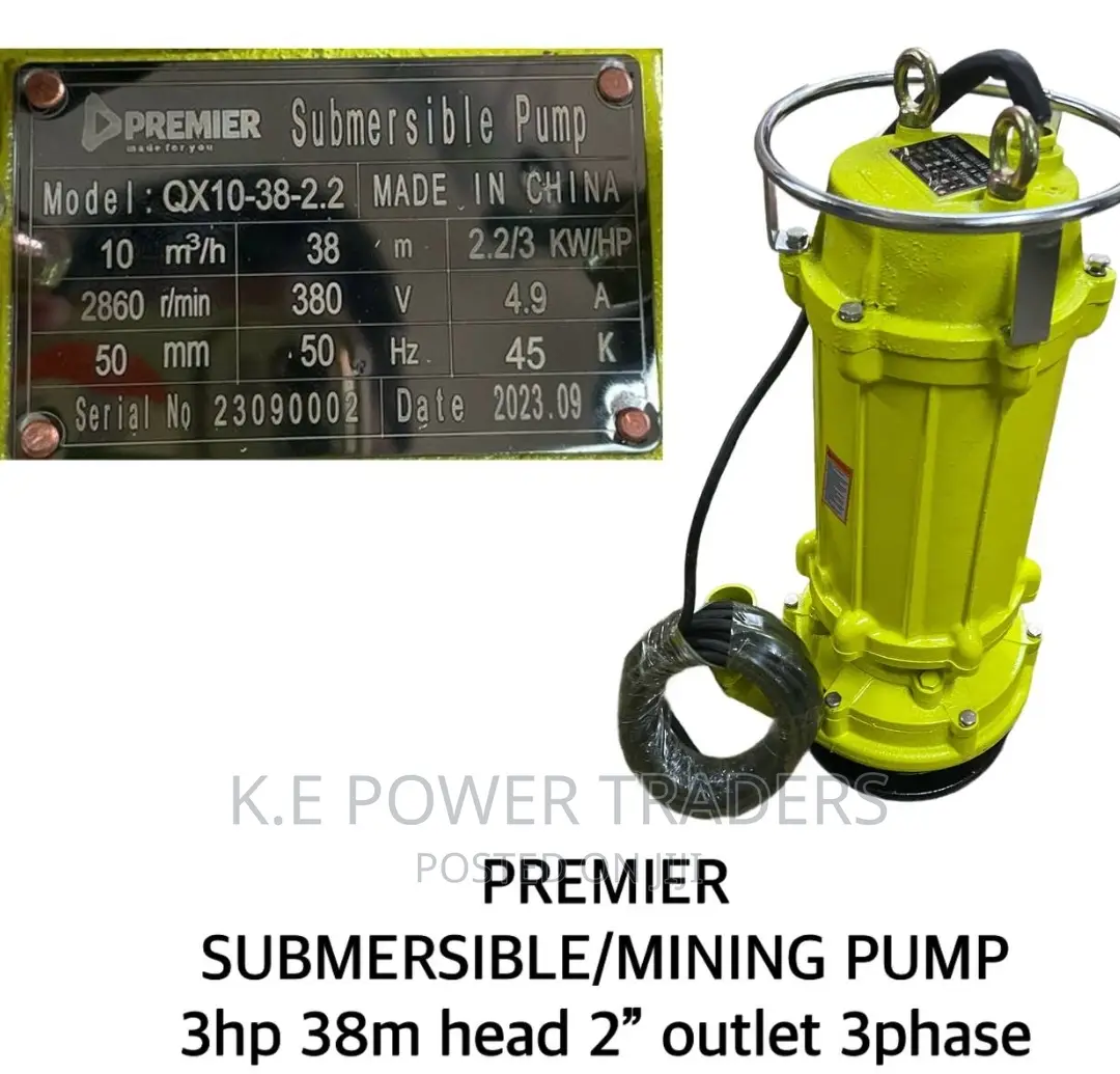 Premier 3hp 38m Submersible Water Pump