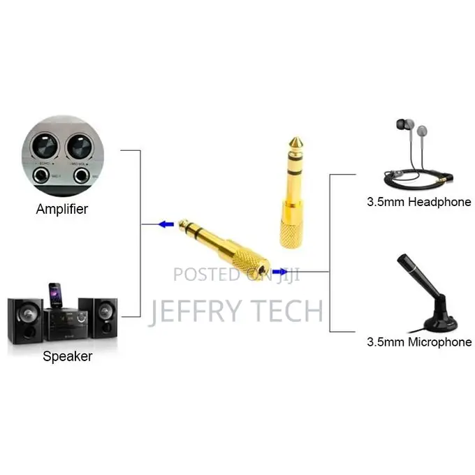 6.35mm 1/4" Male to 3.5mm 1/8" Jack Female Audio Adapter