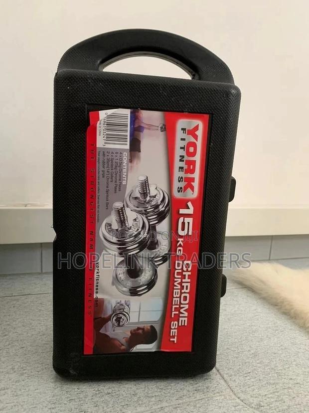 Chrome Dumbells Set Fitness 15kgs.