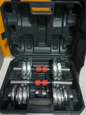 Chrome 10kgs Dumbells Set With a Case.