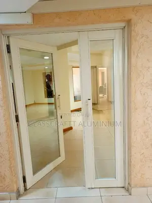 White Aluminum Double Door