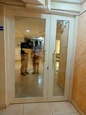 White Aluminum Double Door