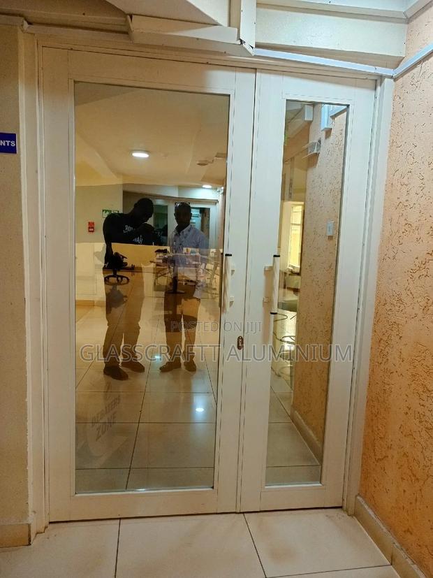 White Aluminum Double Door - main view