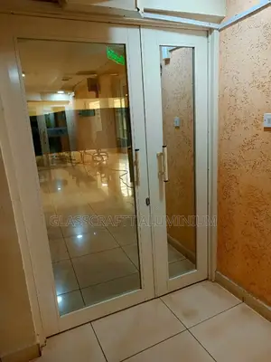 White Aluminum Double Door