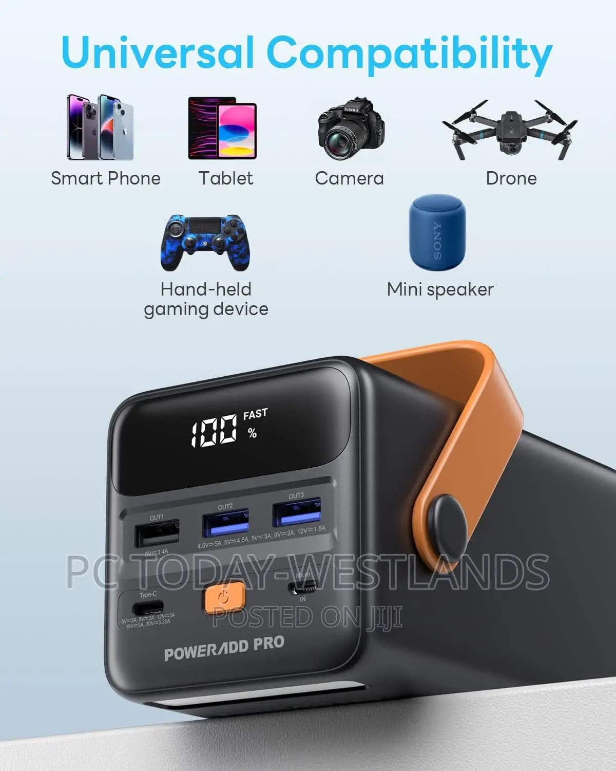Powerad PRO Power Bank50000mah Pd 65W USB C Portable Charger