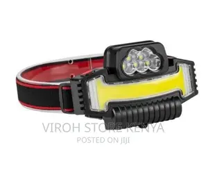 Rechargeable COB Head Lamp Torch With Red Blue Flashing