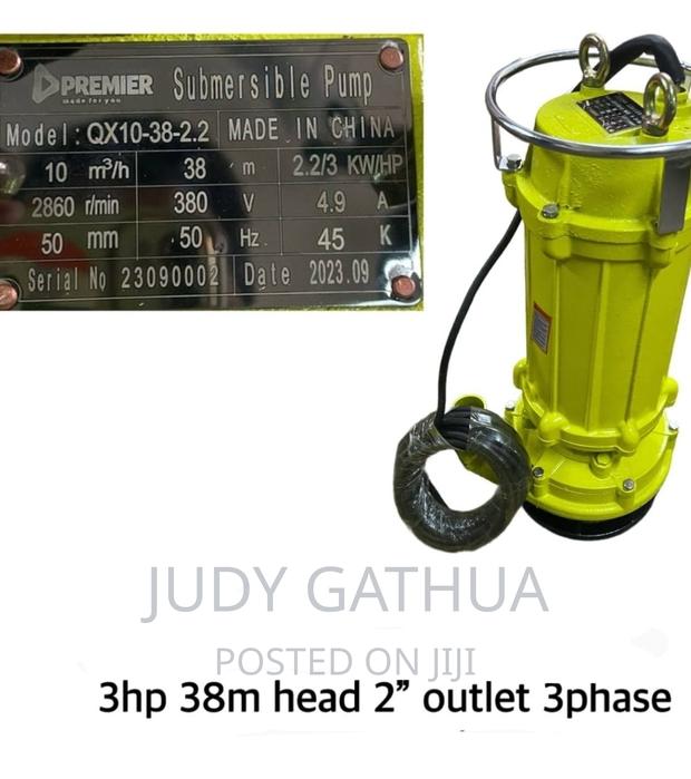 Heavy Duty Submersible 3hp 28mtrs Head - main view