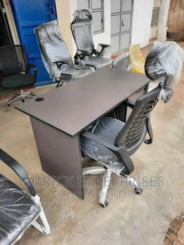 1.2 MTRS Office Desk Plus High Back Recliner Headrest Chair