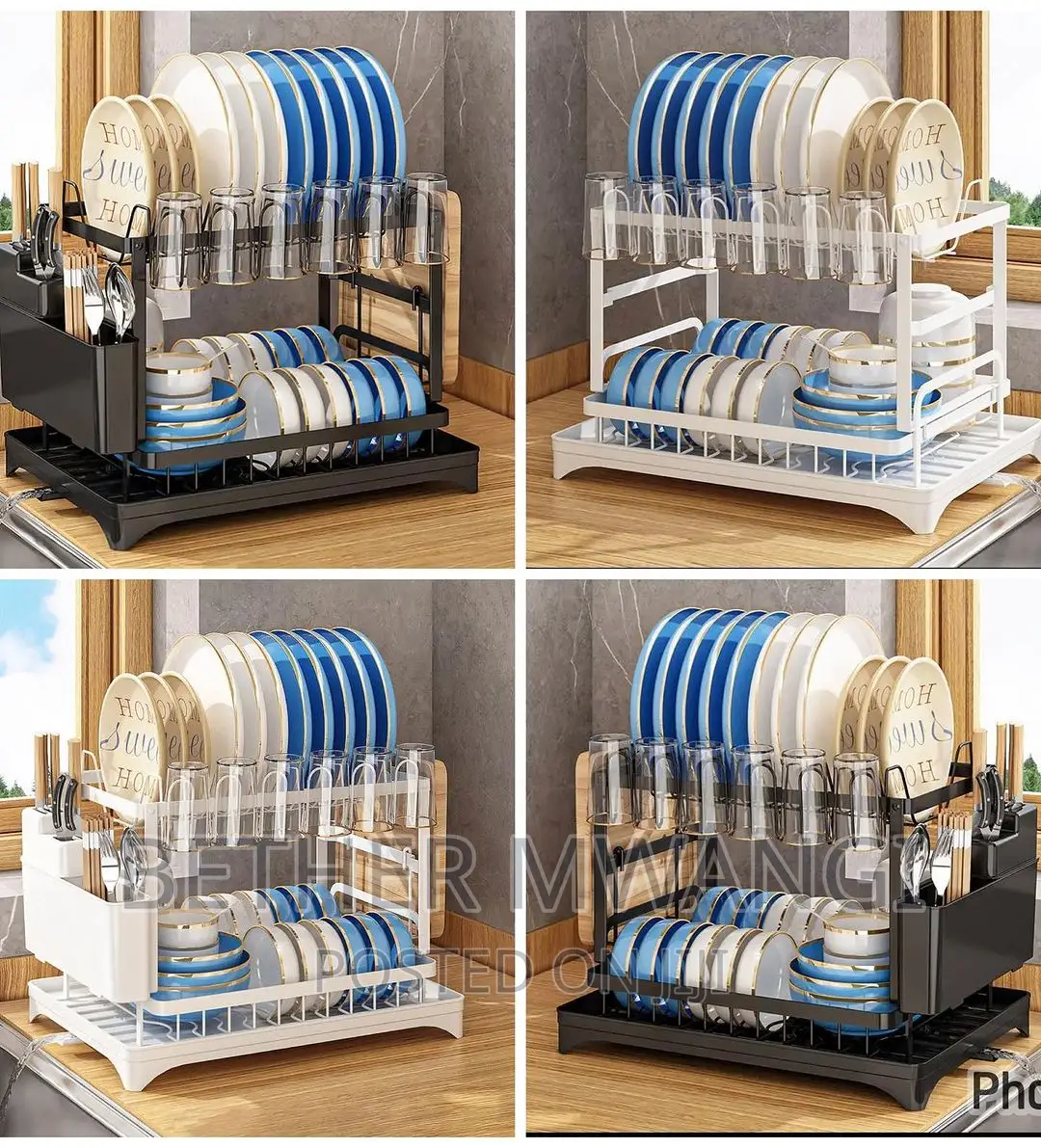 High Quality,Elegant,Galvanised ,Rust-Free ,2-Tier Dishrack