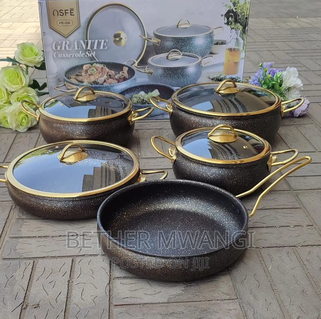 High Quality 9pcs Granite Classy Cookware Set