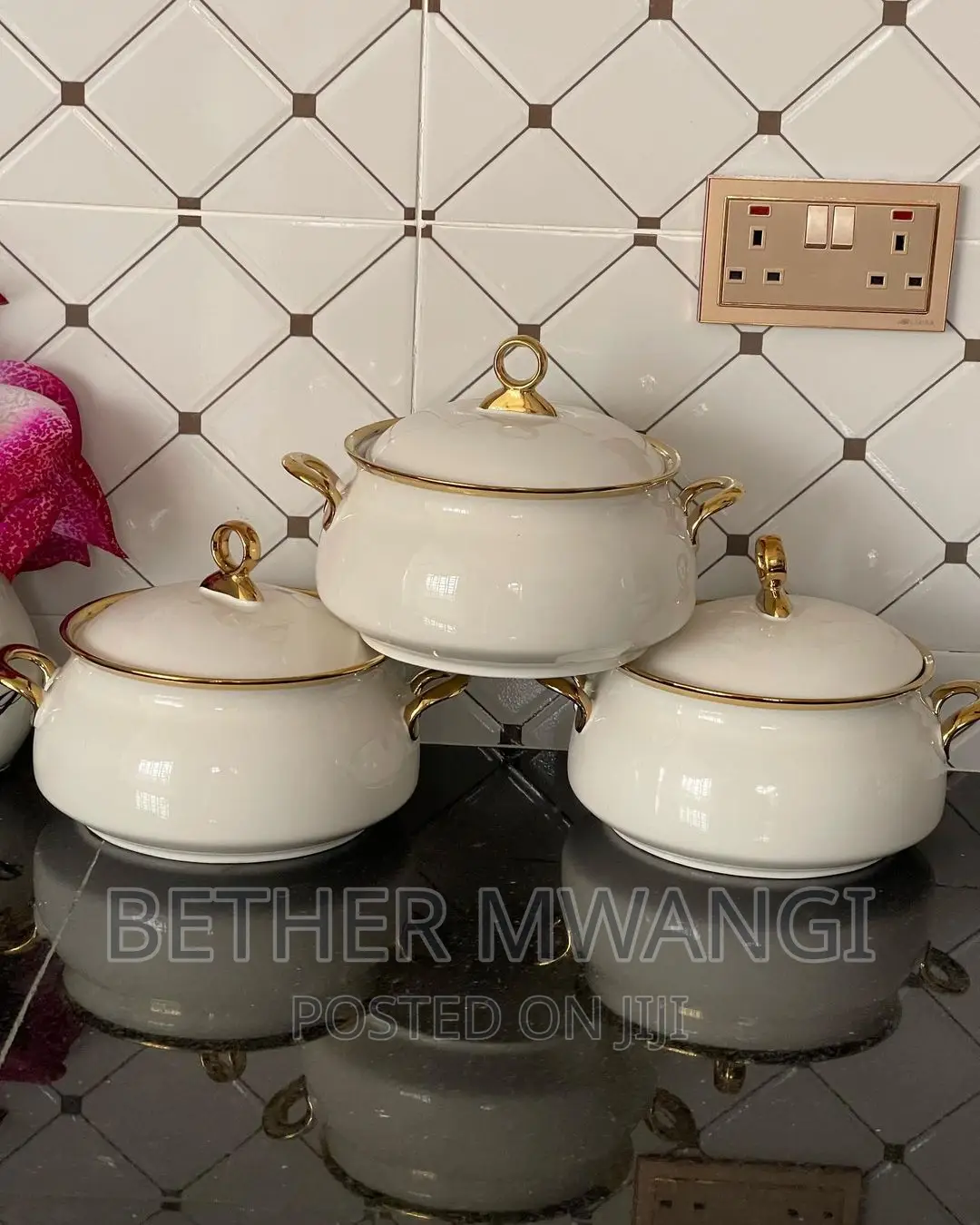 Elegant Gold Ring Serving Dishes Available