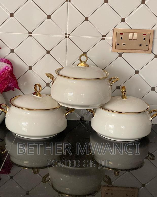 Elegant Gold Ring Serving Dishes Available - main view
