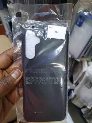 Black Cover for Samsung Galaxy F14, Flexible Silicone Slim F
