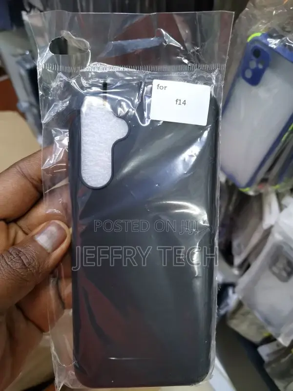 Black Cover for Samsung Galaxy F14, Flexible Silicone Slim F