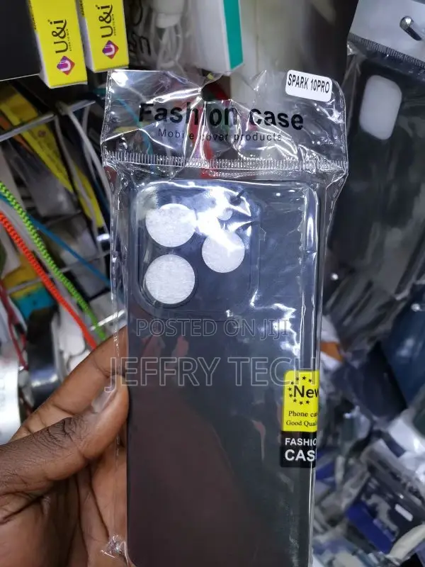 Black Soft Silicone Funda for Tecno Spark 10 Pro Case 6.8 In
