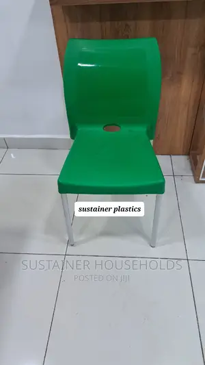 Safaricom Green Plastic Chairs With Metal Tubing Legs