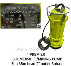 Submersible/Mining Pump 10hp 100m Head 2 Outlet 3phase