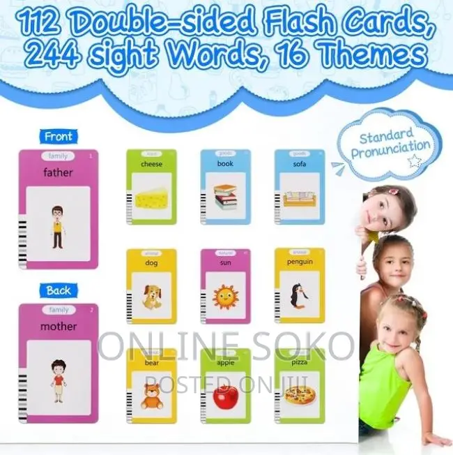 2in1 Kids LCD Writing Drawing Tablet With Talking Flash Card