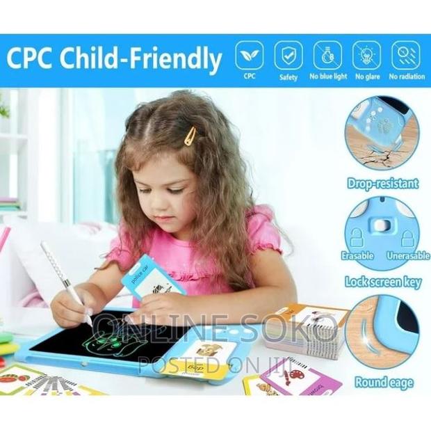 2in1 Kids LCD Writing Drawing Tablet With Talking Flash Card - thumbnail 4