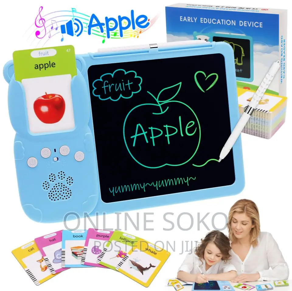 2in1 Kids LCD Writing Drawing Tablet With Talking Flash Card