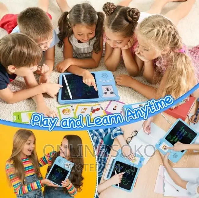 2in1 Kids LCD Writing Drawing Tablet With Talking Flash Card