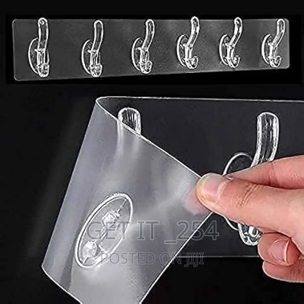8.5cm X 40cm 6 Hook Adhesive Strip Hanger