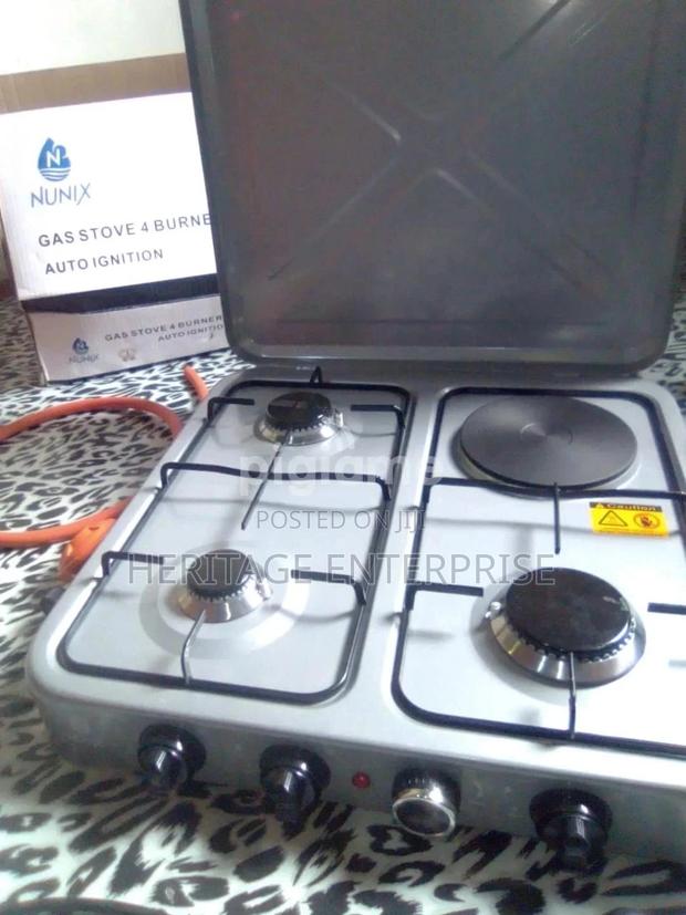 Nunix 4 Gas Table Top COOKER BURNER + Electric Hot Plate