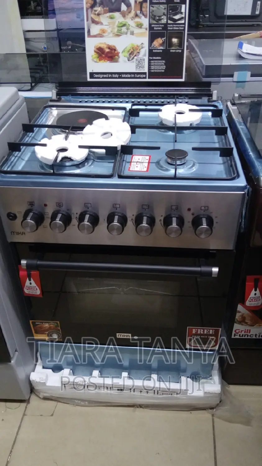 Mika 60 by 60 3gas and 1 Electric Cooker
