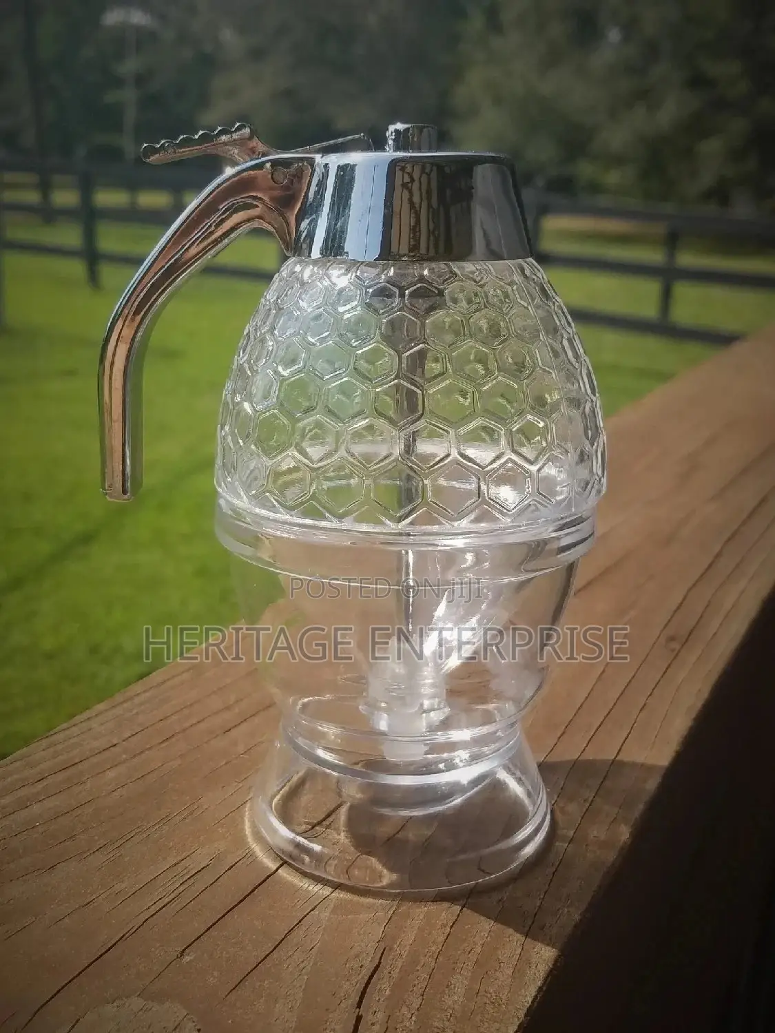 Honey Dispenser Glass With Stainless Steel Top