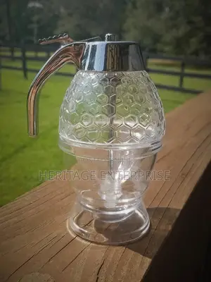 Honey Dispenser Glass With Stainless Steel Top
