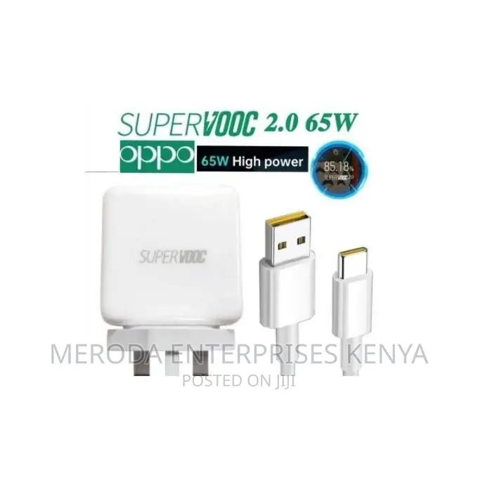 Oppo 65W Supervooc Adapter White VOOC Fast Charging TYPE-C
