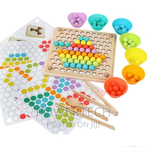 Wooden Toys Hands Brain Training Clip Beads Board Math Game - main view