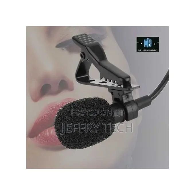Microphone 3.5mm Jack Clip-on Protable - Black - 1.5m