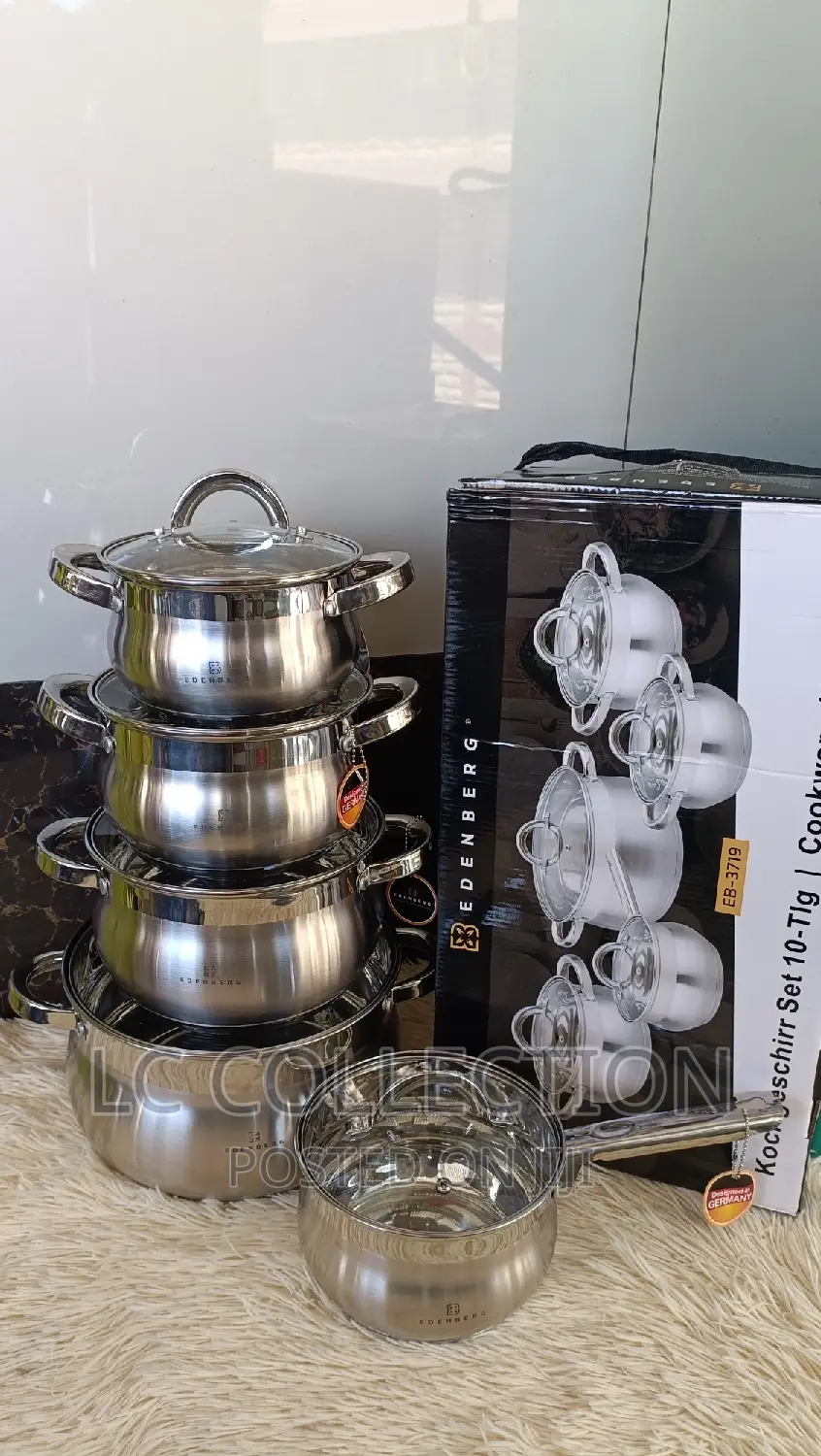 Edenberg Stainless Steel Sufuria Set of 10 PCS