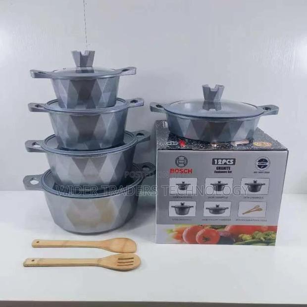 Bosch 12pc Cookware With Silicon Lid Covers