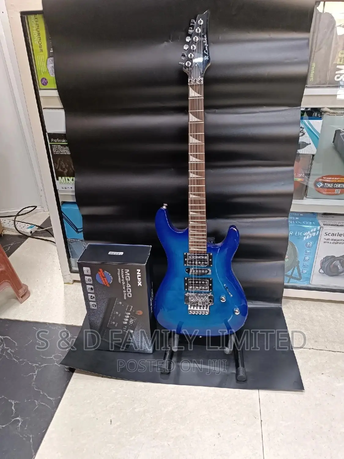 R Empire Electric Solo Guitar Plus Nux MG400 Guitar Effect