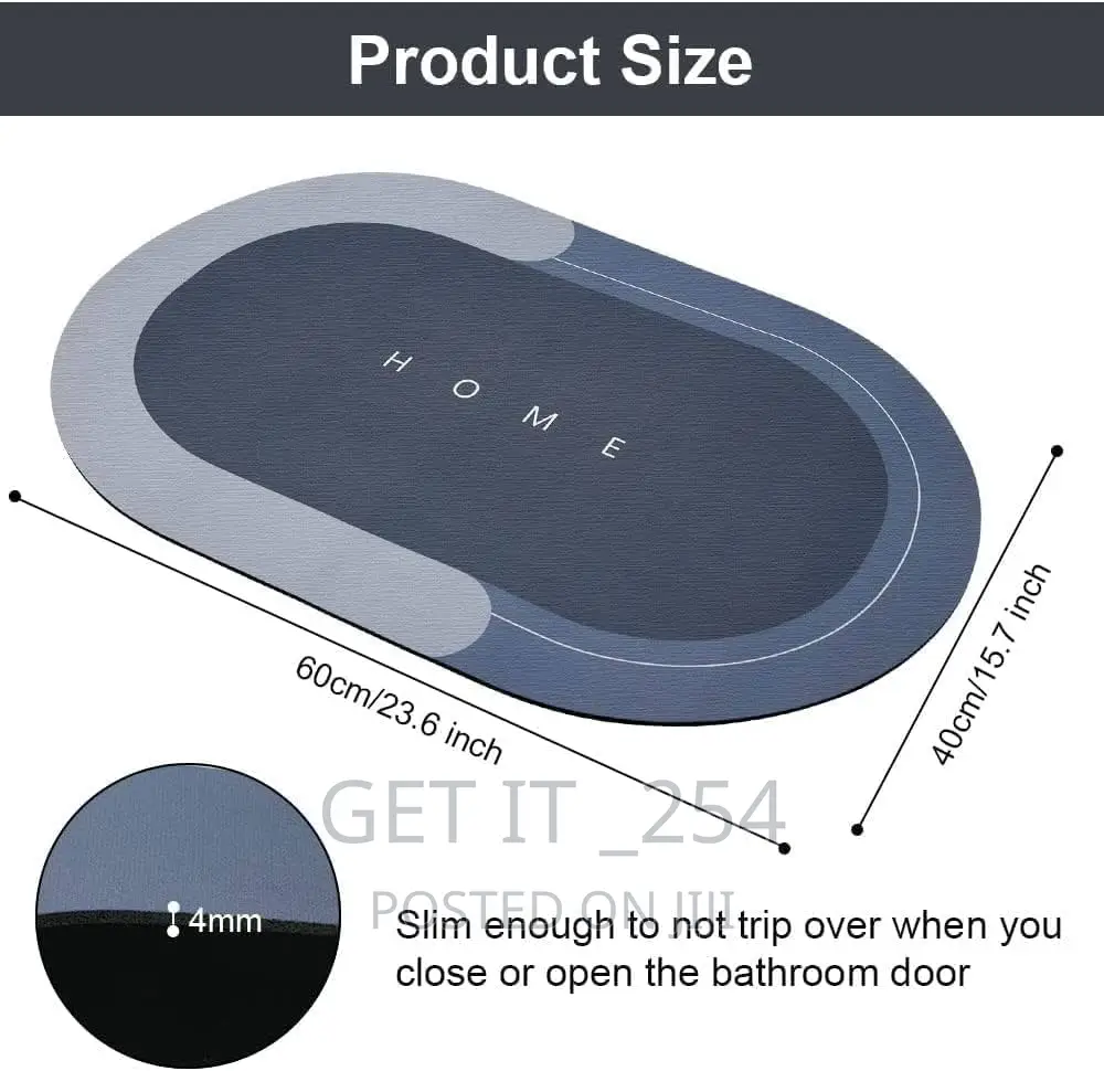 4mm Thick 40x60cm "Shower Bath " Slim Anti Slip Bathroom Mat