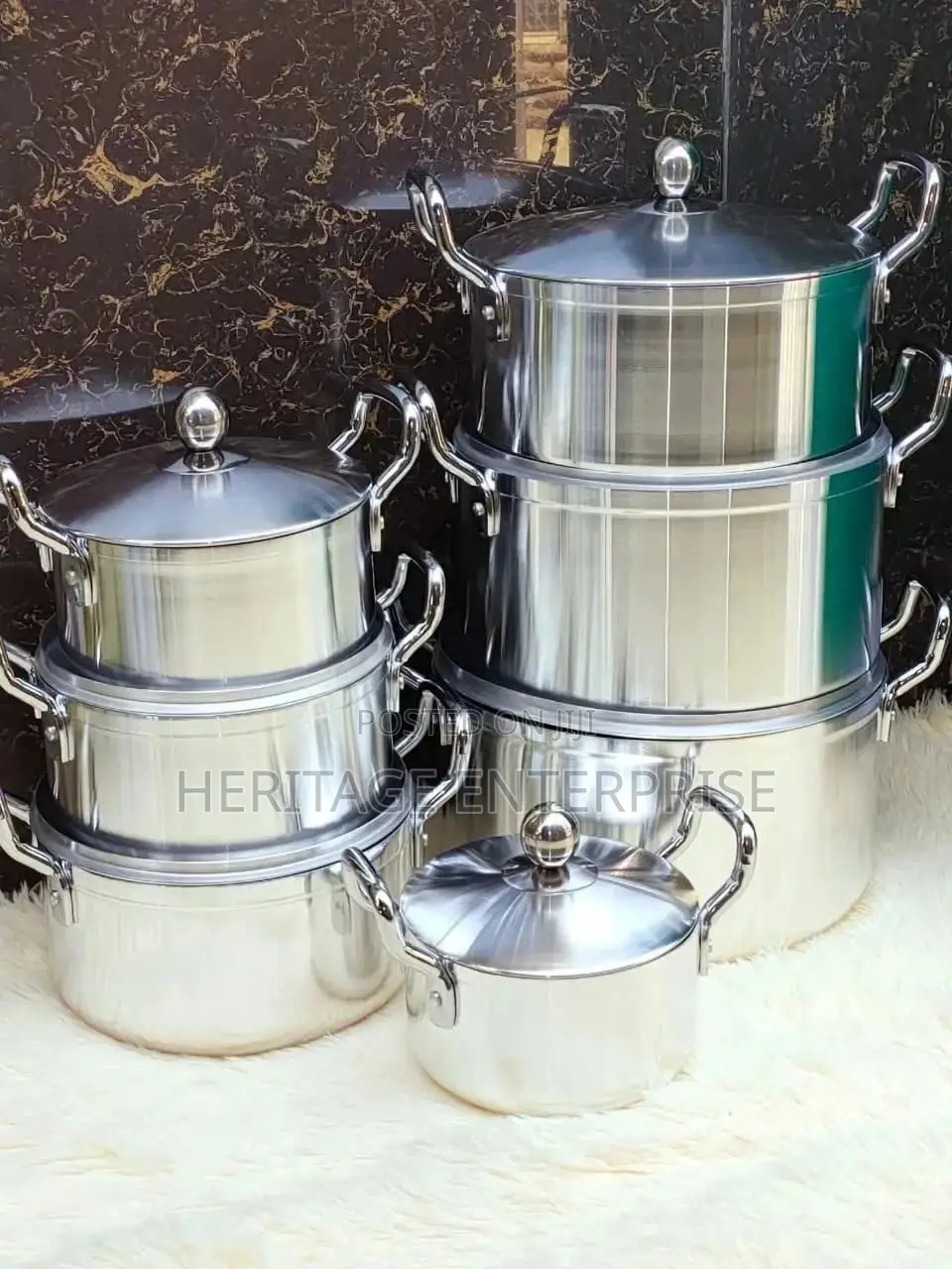 Tornado Stainless Alluminium Sufuria 14pcs Cookware.