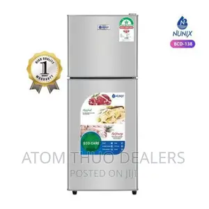 Nunix BCD-138 Silver Large Capacity Double Door Fridge