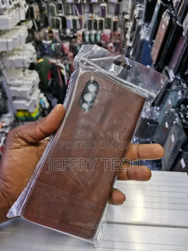 Leather Flip Case for Samsung A02 - Brown