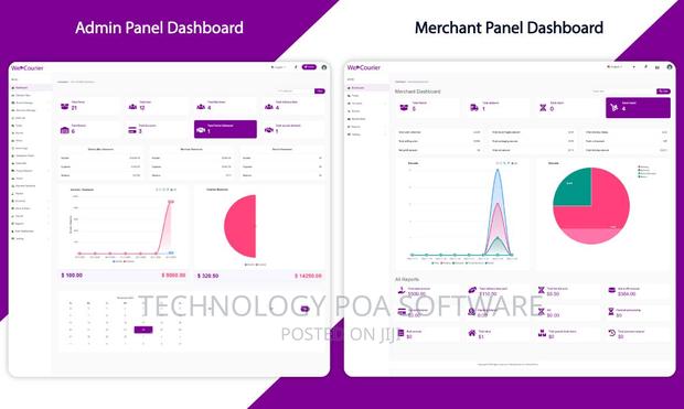 Courier and Logistics Management CMS With Merchant,Delivery - main view