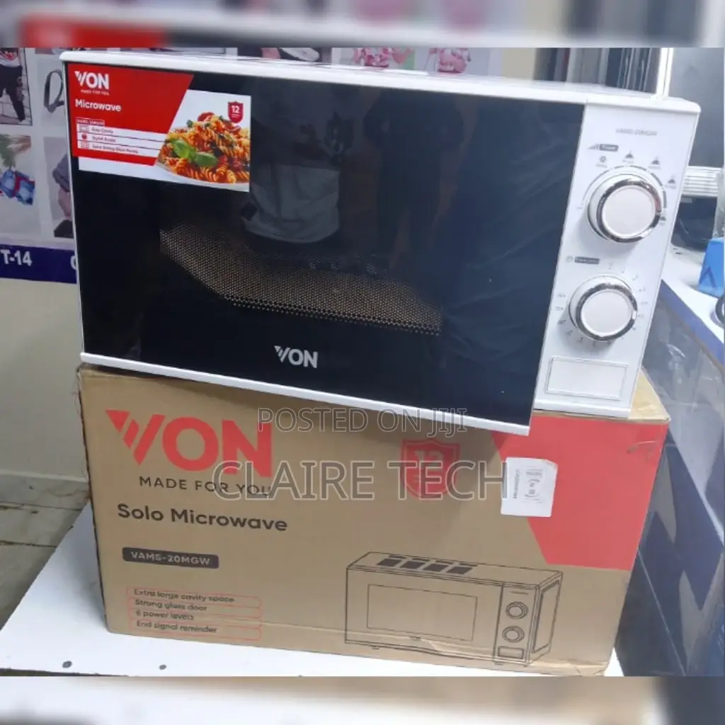 Von Microwave Oven, Solo, 20l Mechanical Vams-20mgw- White.